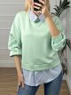 Shirt Viscose Button Sweatshirt/Mint