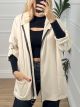 Viscose Zipper Cardigan/Ecru