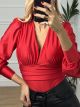 Elastic Bodysuit Monochrome/Red