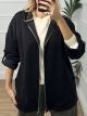 Viscose Zipper Cardigan/Black