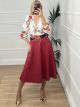Leather Chain Belt Skirt/Red