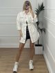 Denim Rhinestone Jacket-Dress/White