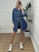 Denim Rhinestone Jacket-Dress/Blue