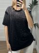 Oversized Strass T-shirt/Black