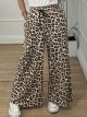 Cotton Wide Leopard Pants