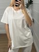 Oversized Strass T-shirt/White