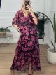 Floral Dress Bow/Black