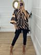 Fringe Zebra Cardigan/Beige
