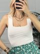 Knitted Ribbed Top/White