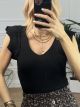 Knitted Ruffles Top/Black