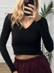 Braids Cropped Sweater/Black