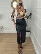 Maxi Leather Skirt-1432