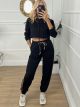 Crop Top Tracksuit Set/Black