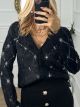 Sequin Mohair Cardigan/Black
