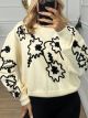 Flower Line Sweater/Vanilla