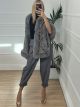 Sequins Fur Stole/Grey
