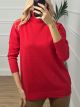 Viscose TurtleNeck Oversized Top/Red