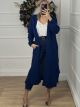 Pockets Long Cardigan/Blue
