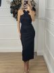 Lurex Midi Dress/Black