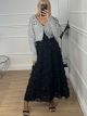 Fringe Maxi Skirt/Black