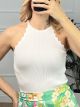 Knitted Top ZicZac Shoulders/White