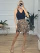 Floral Wrap Mini Skirt/Leopard
