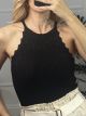 Knitted Top ZicZac Shoulders/Black