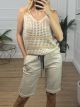 Elastic Drawstring Shorts/Beige