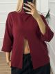 Open Cut Sweater/Burgundy