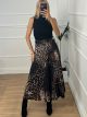 Pleated Animal Belt Skirt/Black
