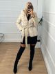 Fur Leather Jacket 2019-3/Beige