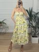 Midi Dress Buttons/Lemons White