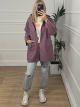 Zipper Label Boucle Coat/Dusty Pink