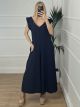 Ruffle Jumpsuit WP/Navy Blue