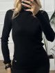 Semi-Turtleneck Knitted Top/Black