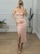 Midi Satin Strawberry Dress
